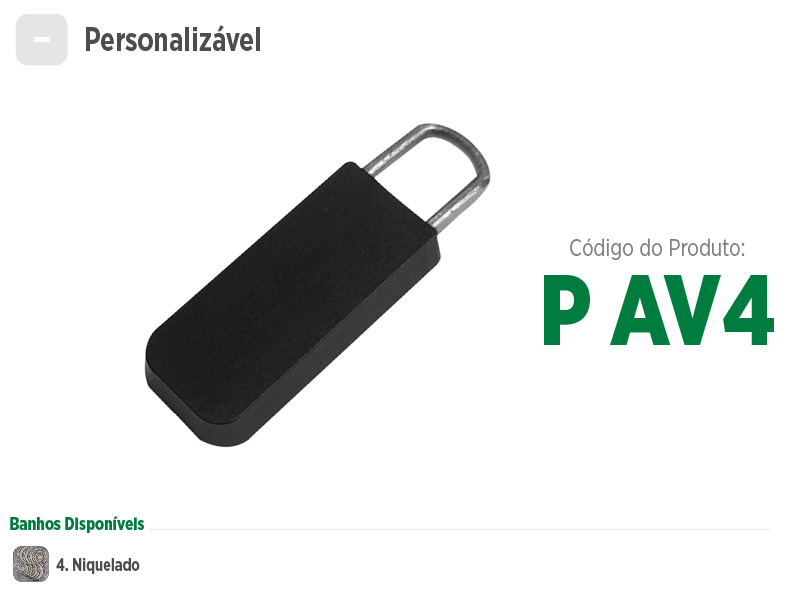 Puxador emborrachado para zíperes metálicos, sintéticos ou plásticos. Puxador de estilo esportivo, moderno e sofisticado.