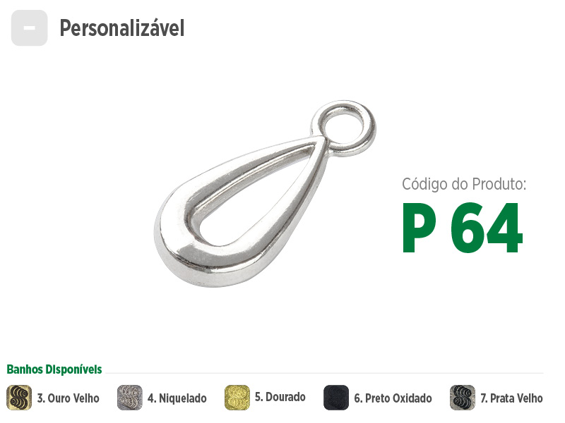 Puxador delicado para zíperes metálicos, sintéticos ou plásticos. Puxador moderno, sofisticado e com opções de banho: ouro velho, niquelado, dourado, preto oxidado e prata velho.