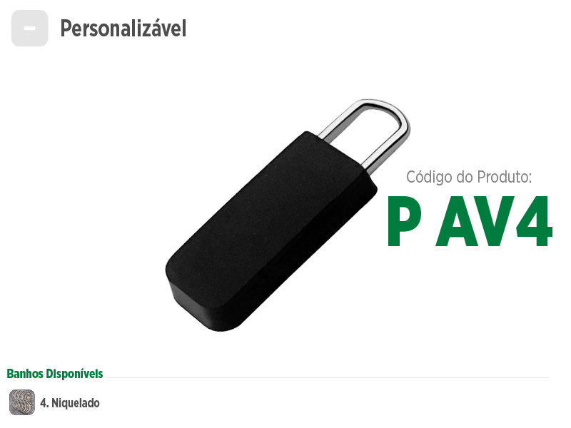 Puxador emborrachado para zíperes metálicos, sintéticos ou plásticos. Puxador de estilo esportivo, moderno e sofisticado.