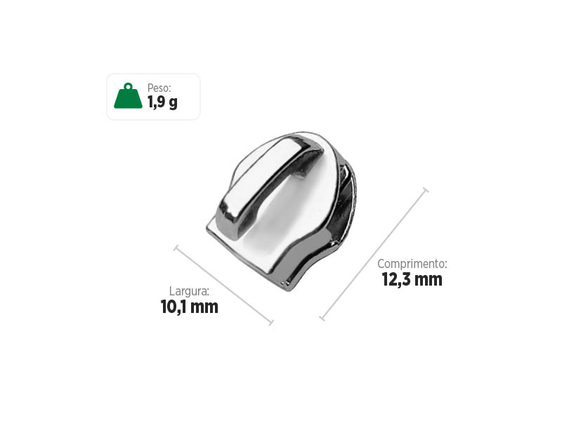 Deslizador S7404 SANCRIS para zíper sintético grosso, zíper de nylon grosso, zíper comum grosso, zíper simples grosso.