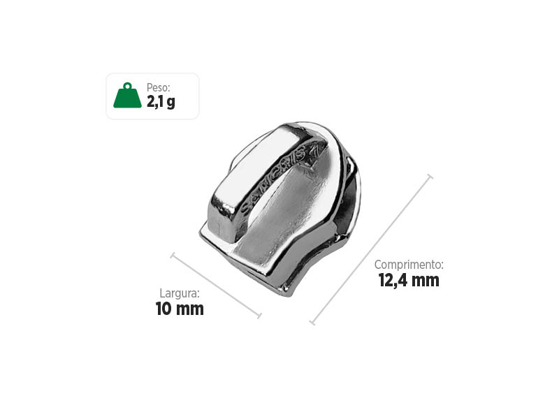 Deslizador S5404 SANCRIS para zíper sintético grosso, zíper de nylon grosso, zíper comum grosso, zíper simples grosso.