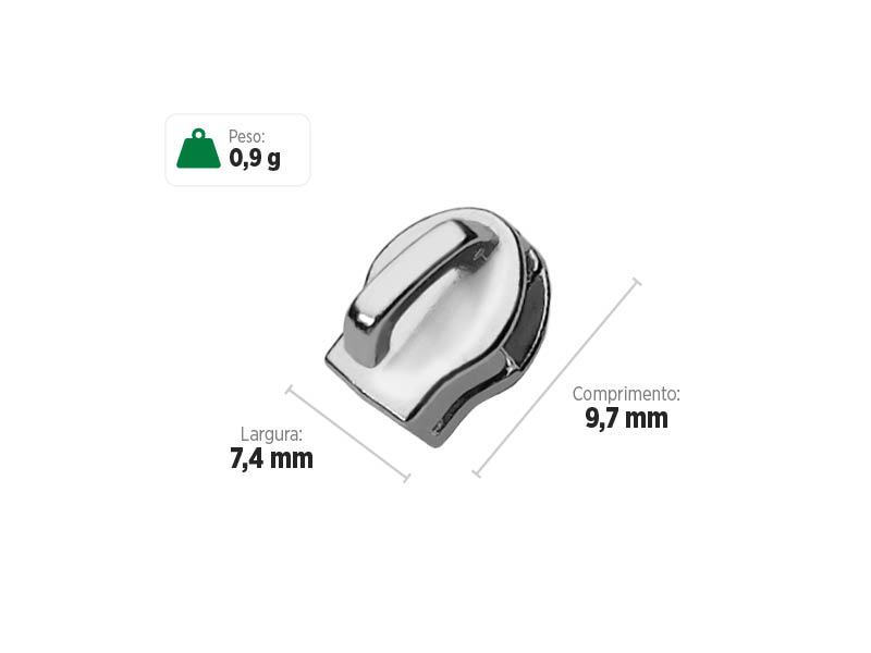 Deslizador S3404 SANCRIS para zíper sintético fino, Zíper de nylon fino, zíper comum fino, zíper simples fino.