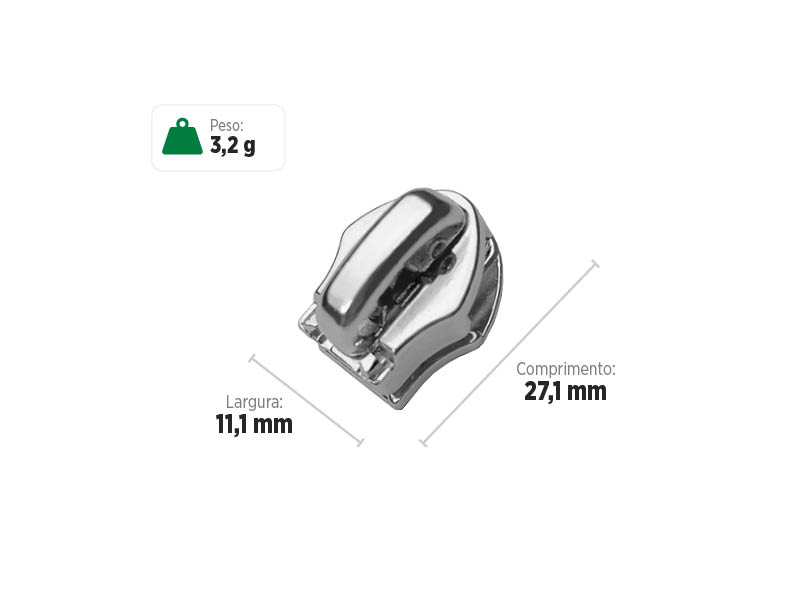 Deslizador S5104 SANCRIS para zíper sintético grosso, zíper de nylon grosso, zíper comum grosso, zíper simples grosso.