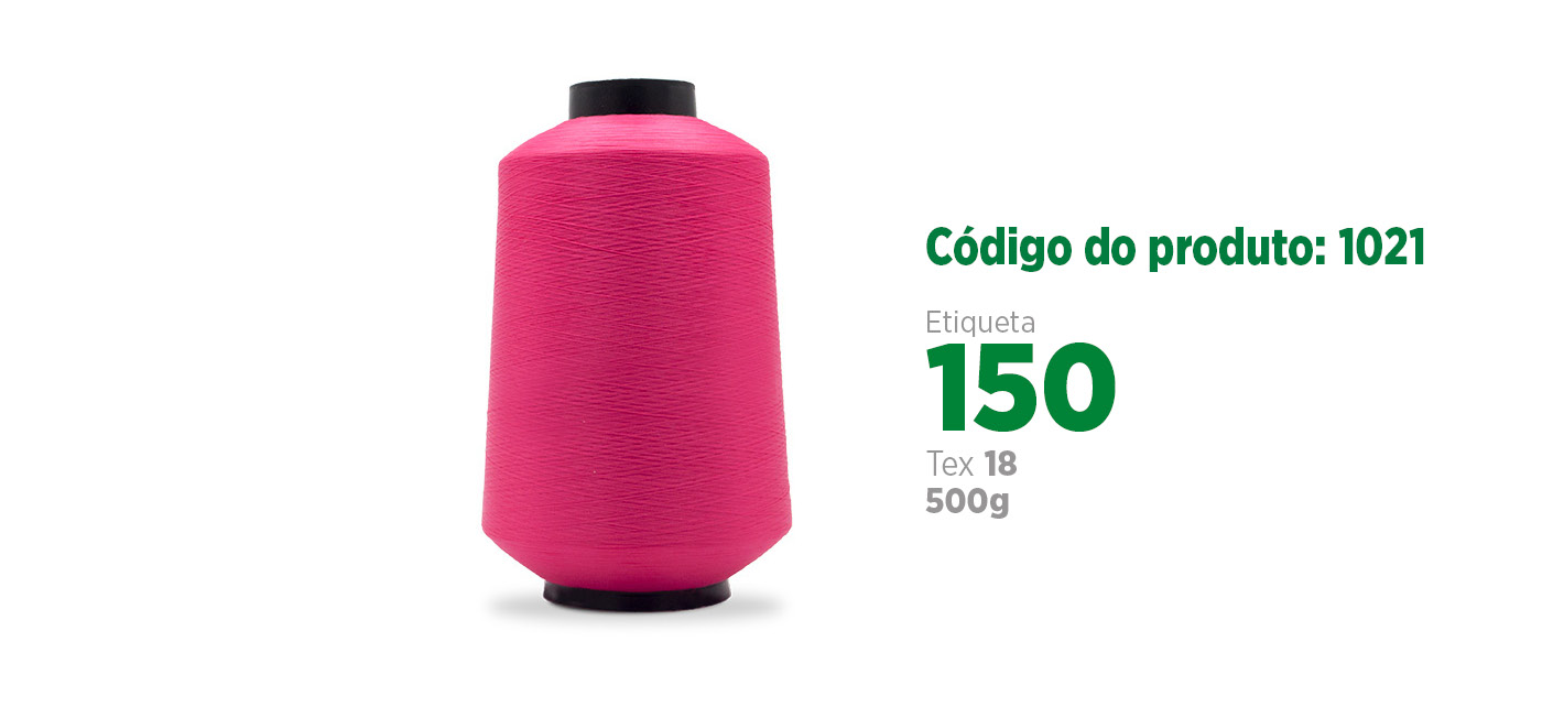 Fio de Poliéster Texturizado para costura industrial (fio balão ou fio overlock), etiqueta 150, tex 18, 500g SANCRIS.