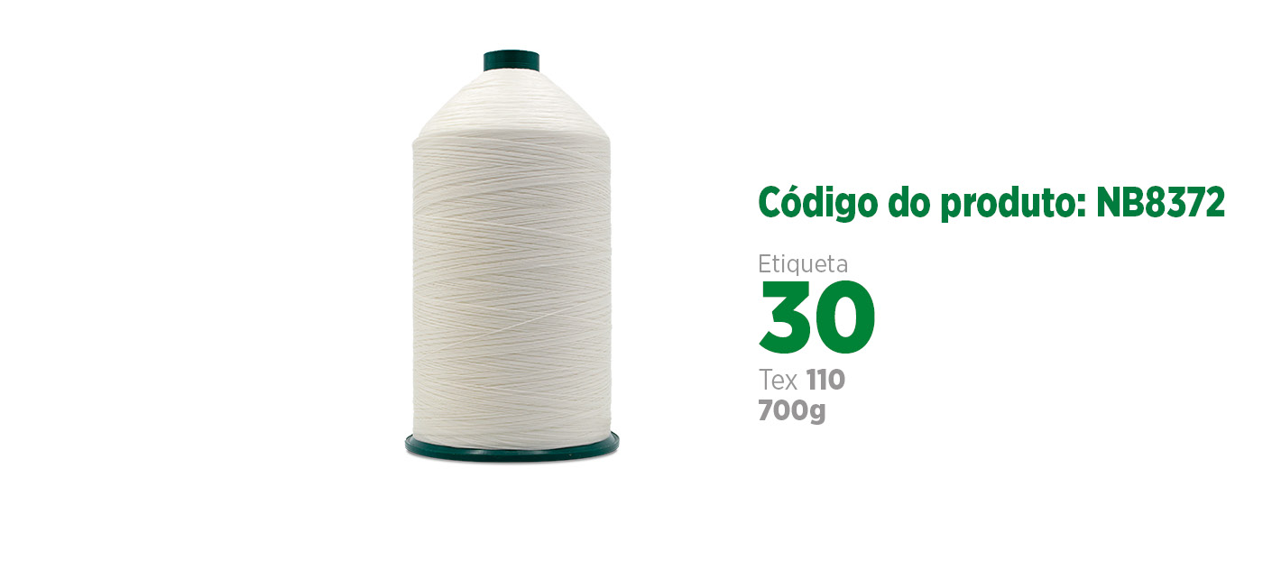 Linha de Nylon Bonderizado para costura industrial (linha de calçado ou linha para couro), etiqueta 30, tex 110, 700g SANCRIS.