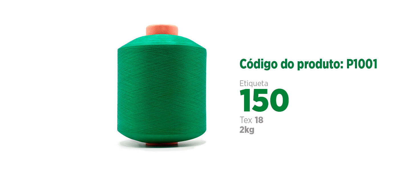 Fio de Poliéster Texturizado para costura industrial (fio balão ou fio overlock), etiqueta 150, tex 18, 2Kg SANCRIS.