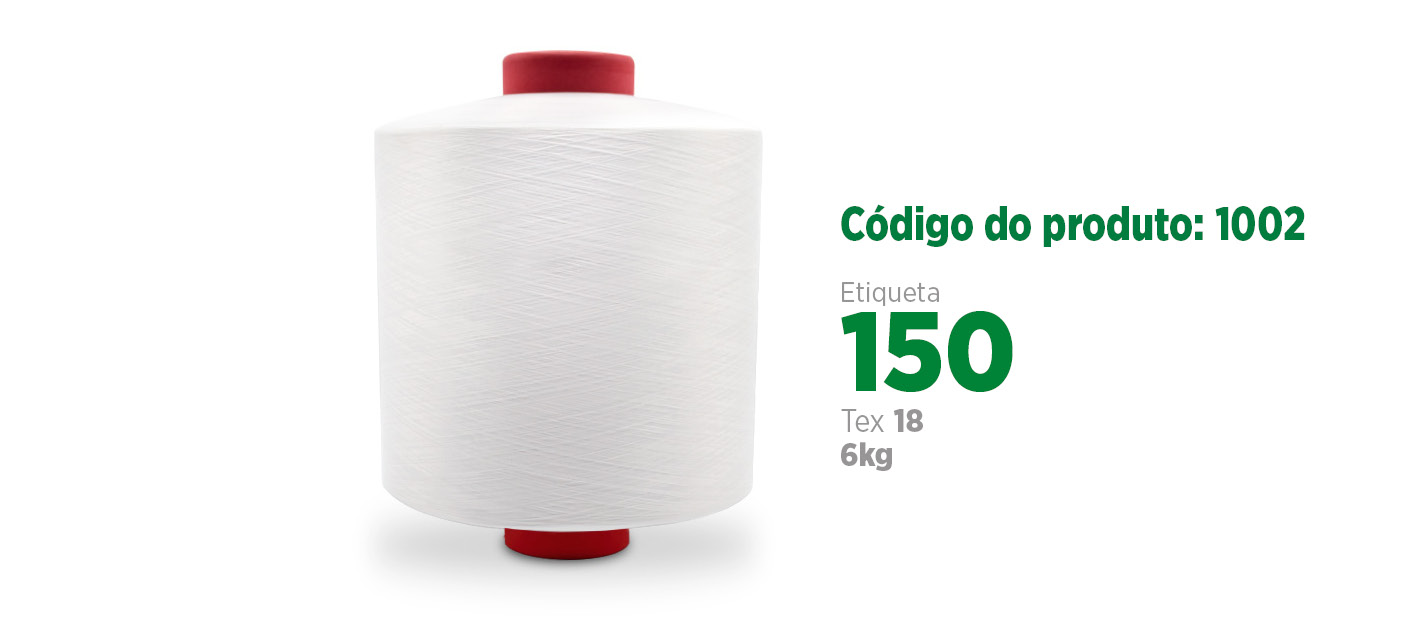 Fio de Poliéster Texturizado para costura industrial (fio balão ou fio overlock), etiqueta 150, tex 18, 6Kg SANCRIS.