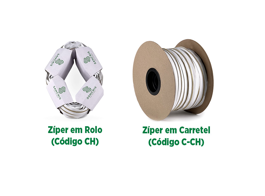 Zíper metálico médio, zíper de braguilha, zíper de vista, zíper decorativo, zíper em rolo ou zíper em carretel. Dourado em rolo SANCRIS.