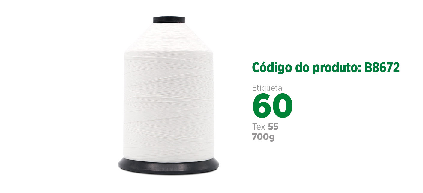 ECKOBOND Linha para Strobel/Bobina para costura industrial, etiqueta 60, tex 55, 400g SANCRIS.