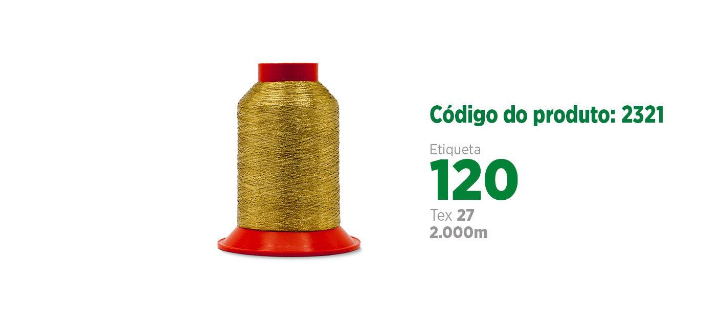 Linha Trilobal para Bordar (linha de bordado), etiqueta 120, tex 27, 2 mil metros SANCRIS.