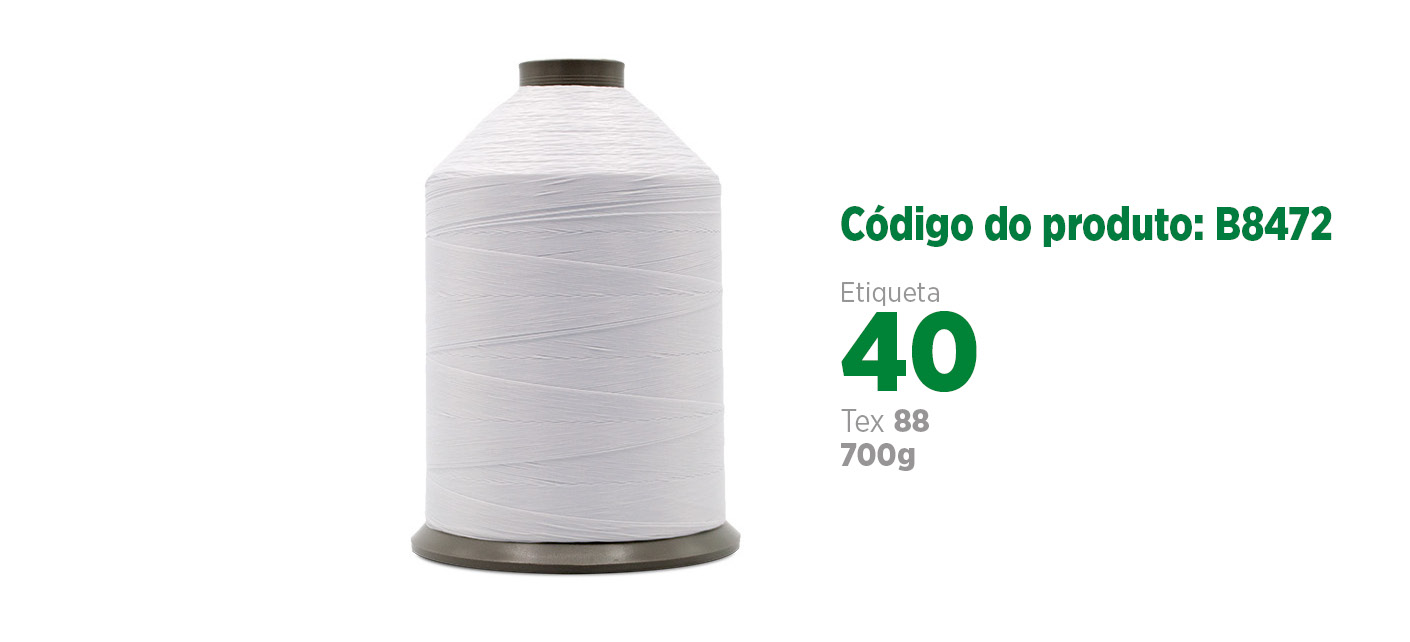 ECKOBOND Linha para Strobel/Bobina para costura industrial, etiqueta 40, tex 88, 400g SANCRIS.