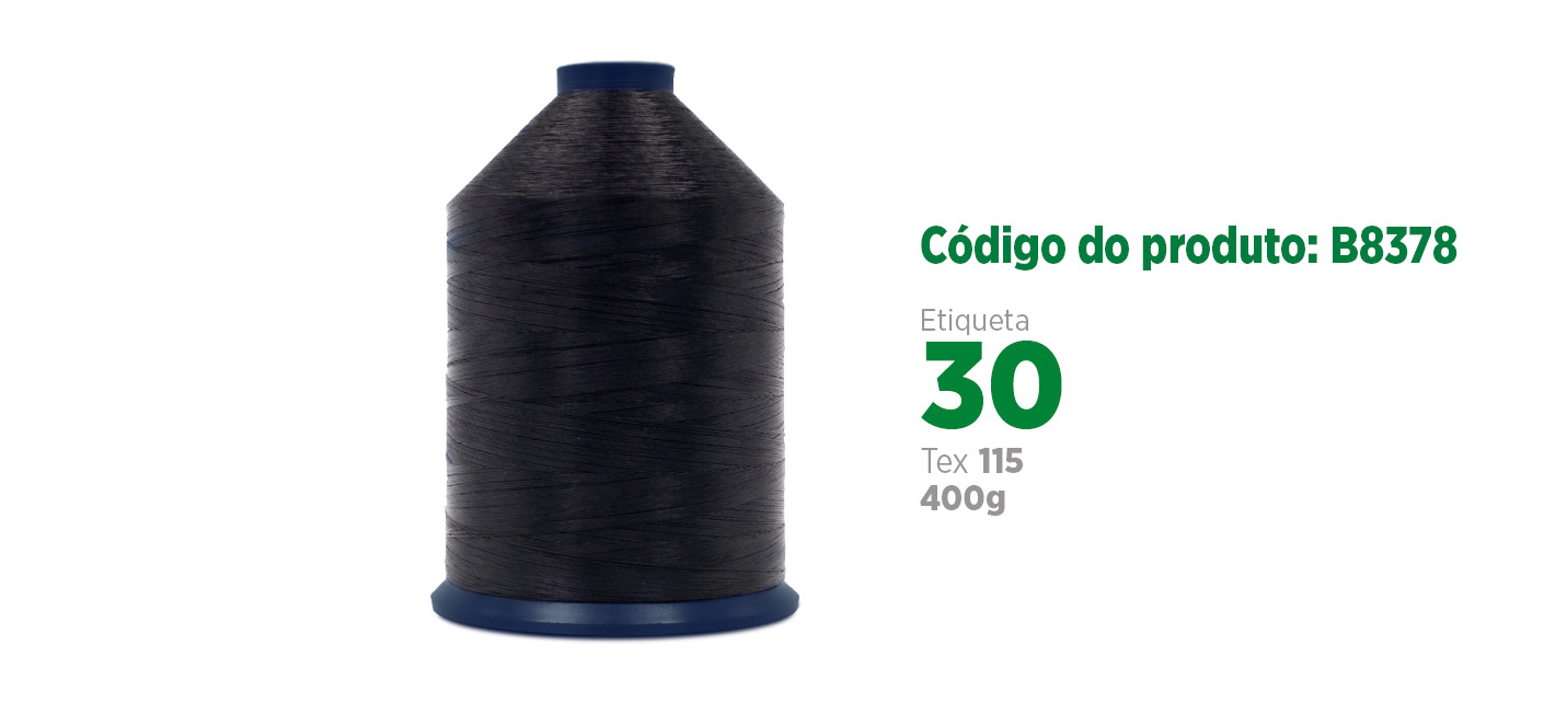 ECKOBOND Linha para Strobel/Bobina para costura industrial, etiqueta 30, tex 115, 400g SANCRIS.