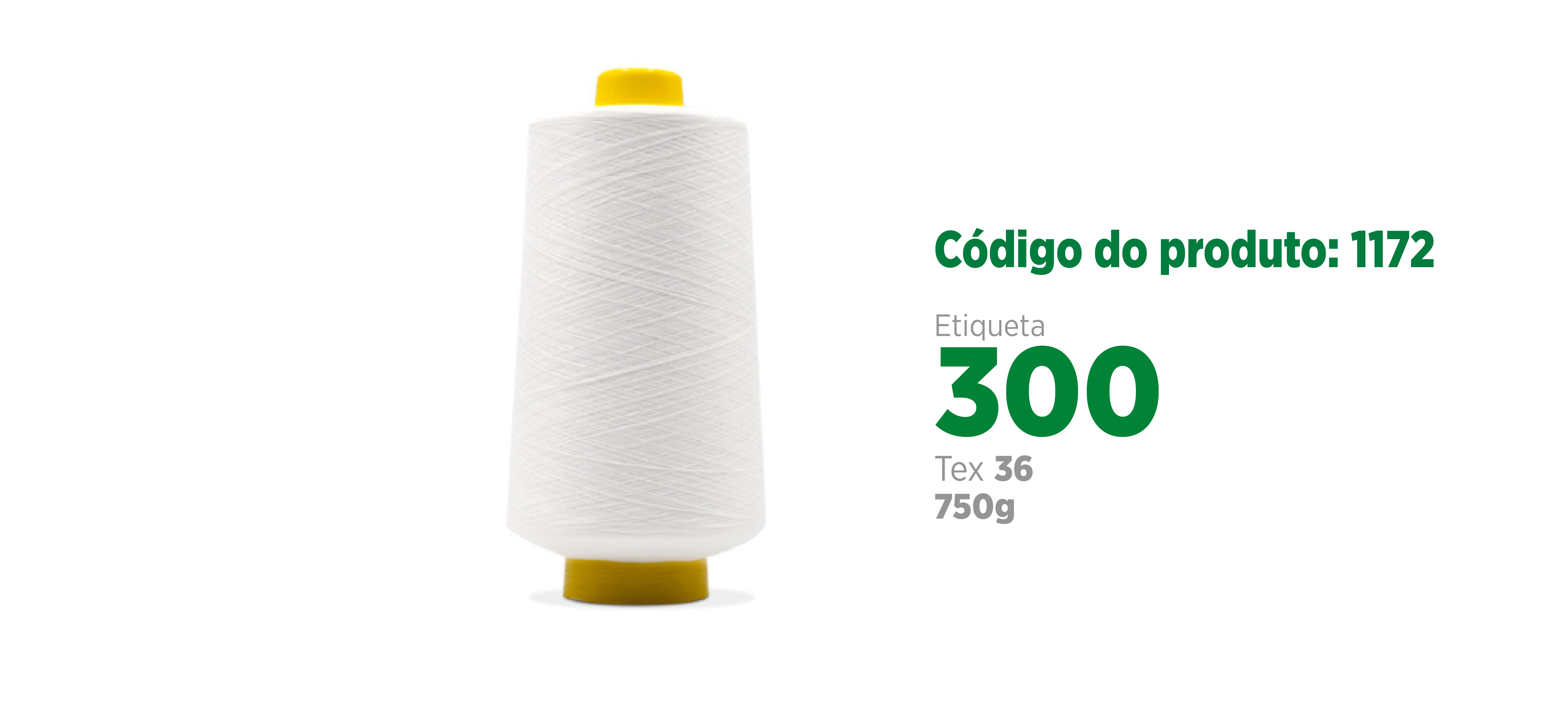 Fio de Poliéster Texturizado Torcido para costura industrial, etiqueta 300, tex 36, 750g SANCRIS.